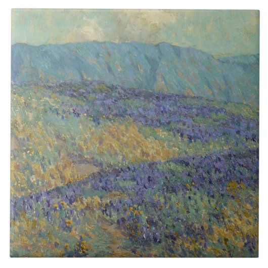 ブルーフラワーランドスケープ(by Granville Redmond) タイル (正面)