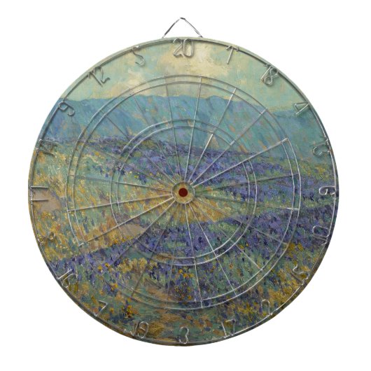 ブルーフラワーランドスケープ(by Granville Redmond) ダーツボード (正面)