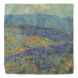 ブルーフラワーランドスケープ(by Granville Redmond) バンダナ