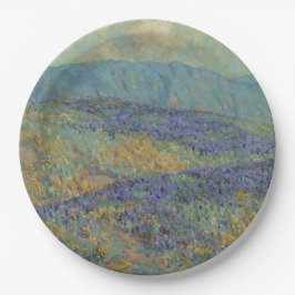 ブルーフラワーランドスケープ(by Granville Redmond) ペーパープレート