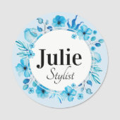 ブルーフラワーリースカスタマイズ 名札 (正面)