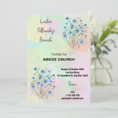 ブルーフラワーレディースフェローシップブランチ招待状 招待状 (スタンド正面)