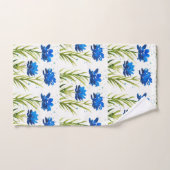 ブルーフラワーワイルドフラワーウォータカラーシフェミニンック バスタオルセット (ハンドタオル)