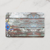 ブルーフラワー付きの古いバーンウッドとスクロールオ縁どン 名刺 (裏面)