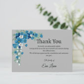 ブルーフラワー悔やみや弔慰葬儀サンキューカード エンクロージャーカード (スタンド正面)