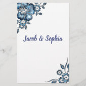 ブルーフラワー新郎新婦トリビアシャワーゲームカード チラシ (裏面)