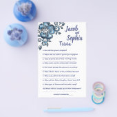 ブルーフラワー新郎新婦トリビアシャワーゲームカード チラシ (シングル)