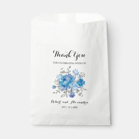 ブルーフラワー来が結婚有る フェイバーバッグ (正面)