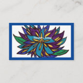 ブルーフラワー標準、3.5インチx 2.0インチ名刺 名刺 (裏面)