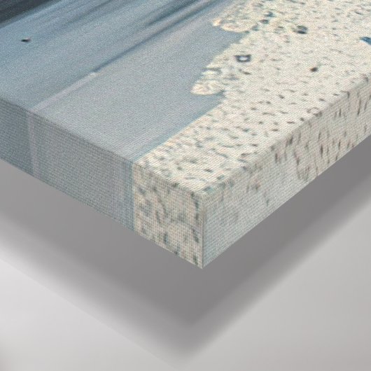 ブルーフラワー素晴らしズ絵を描-鮮やかフローラ・アート キャンバスプリント (コーナー (底面))