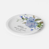 ブルーフラワー素朴グリーンブライダルシャワー ペーパープレート (アングル)