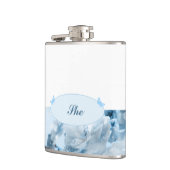 ブルーフラワー結婚式招待状 フラスク (左)