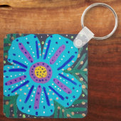 ブルーフラワー絵画ズ キーホルダー (裏面)