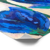 ブルーフラワー絵画ズ ポスター (角)