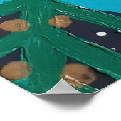 ブルーフラワー絵画ズ ポスター (角)