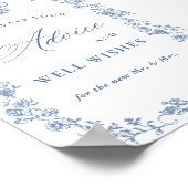 ブルーフラワー華美グレースビクトリアンアドバイス&ウィッシュ ポスター (角)