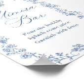 ブルーフラワー華美グレースビクトリアンミモサバーサイン ポスター (角)