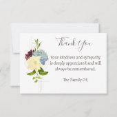 ブルーフラワー葬儀フォトサンキューカード ノートカード (正面)