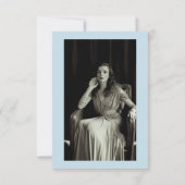 ブルーフラワー葬儀フォトサンキューカード ノートカード (裏面)