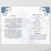 ブルーフラワー葬儀プログラムテンプレート (裏面)