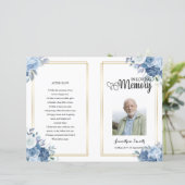 ブルーフラワー葬儀プログラムテンプレート (スタンド正面)