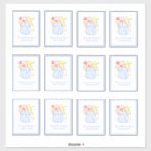 ブルーフラワー蔵書票シール シール (シート)