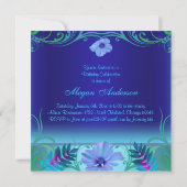 ブルーフラワー鮮やかバルミツワー招待状 招待状 (裏面)