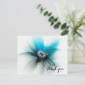 ブルーフラワー/アルコールインク サンキューカード (スタンド正面)
