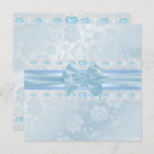 ブルーフラワー&ボウスウィート16招待状 招待状 (正面/裏面)