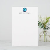 ブルーフラワー 便箋 (スタンド正面)