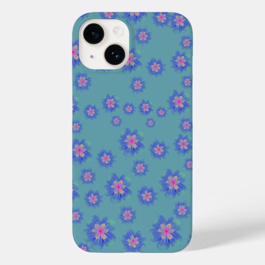 ブルーフラワーiPhone 14ケース Case-Mate iPhoneケース (裏面)