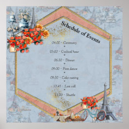 ブルーフランスのに住む国を受け入淡い色のれる ポスター