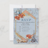 ブルーフランスのに住む国を受け入淡い色のれる 出欠カード (正面)