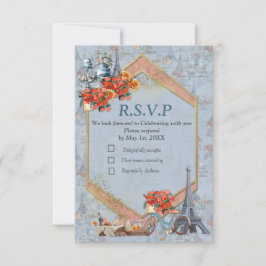 ブルーフランスのに住む国を受け入淡い色のれる 出欠カード