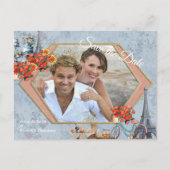 ブルーフランスのに住む国を受け入淡い色のれる 案内ポストカード (正面)