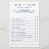 ブルーフランスのの新郎新婦ブライダルシャワーゲーム (正面)