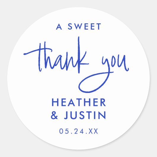 ブルーフランスのアスイートサンキュー結婚式の引き出物 ラウンドシール (正面)