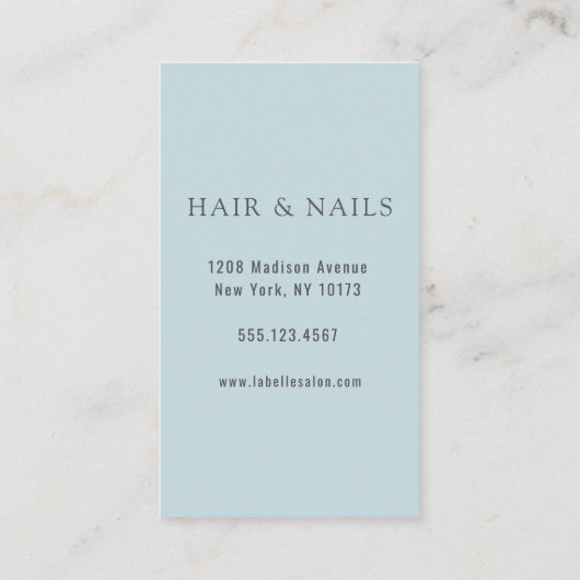 ブルーフランスのオーニングストライプサロン 名刺 (裏面)