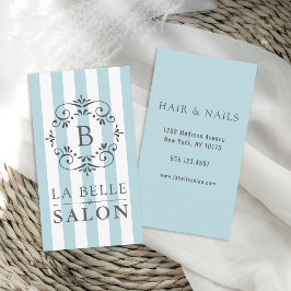 ブルーフランスのオーニングストライプサロン 名刺