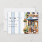 ブルーフランスのカフェブライダルシャワー サンキューカード (正面)