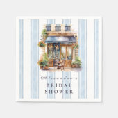 ブルーフランスのカフェブライダルシャワー スタンダードカクテルナプキン (正面)