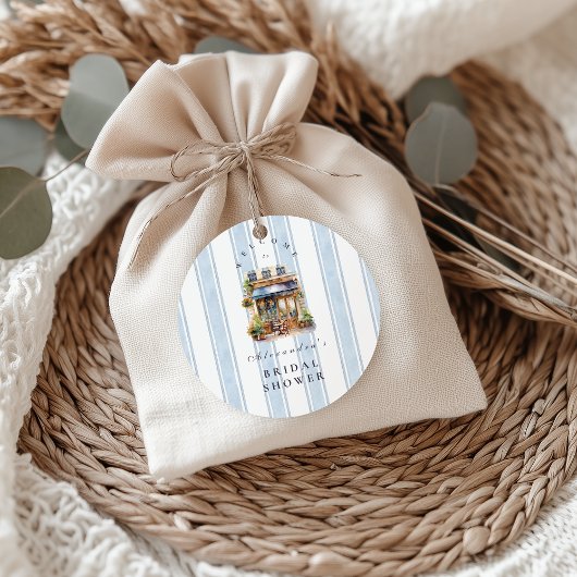 ブルーフランスのカフェブライダルシャワー ラウンドシール