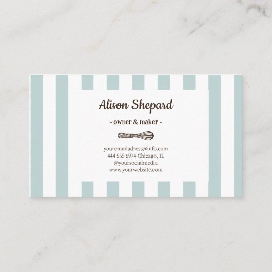 ブルーフランスのスタイルケーキショップ名刺 名刺 (裏面)