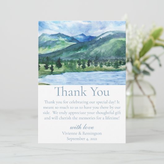 ブルーフランスのセレネウォーターカラーレイク サンキューカード (スタンド正面)