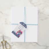 ブルーフランスのタイルBougainvillea感謝していお気に入り ギフトタグ (より糸付き)