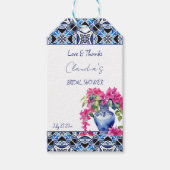 ブルーフランスのタイルBougainvillea感謝していお気に入り ギフトタグ (正面)