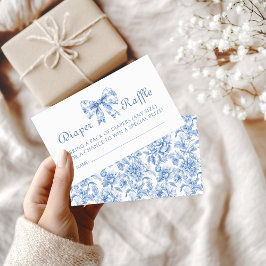 ブルーフランスのトイルバウ赤ちゃんシャワーおむつラッフル エンクロージャーカード