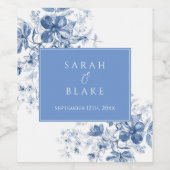 ブルーフランスのトイルフローラ結婚のワインボトルラベル ワインラベル (シングルラベル)