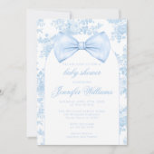 ブルーフランスのトイルボウタイボホ男の赤ちゃんシャワー 招待状 (正面)