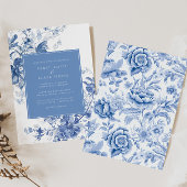 ブルーフランスのトワールフローラフォイル結婚式招待状 招待状